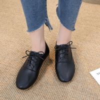 枫述女鞋工作鞋平底舒适软底黑色小皮鞋肯德基餐厅厨房防水妈妈鞋