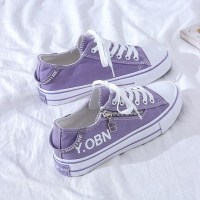 枫述侧拉链帆布鞋女2021年春夏季新款女鞋ulzzang百搭学生ins板鞋子潮