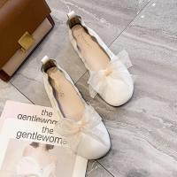 枫述单鞋女2021春秋浅口平底百搭仙女春季流行丝带温柔风晚晚豆豆潮鞋