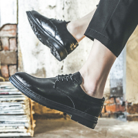 枫述男士休闲皮鞋夏季透气男鞋黑色尖头软底配西装英伦潮鞋商务正装