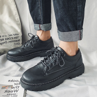 枫述春季英伦风黑色小皮鞋男韩版潮流百搭男士正装商务休闲鞋工作潮鞋