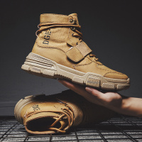 枫述秋季马丁靴男高帮潮鞋2019新款男士短靴休闲帆布百搭潮流大黄靴子