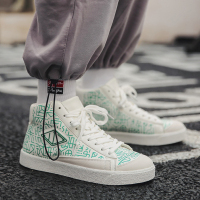 枫述男鞋2021夏季新款青少年学生夏天高帮板鞋运动休闲百搭鞋子男潮鞋