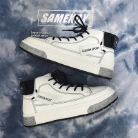 枫述鞋子男2021春季新款高帮鞋男潮流百搭运动休闲鞋男士韩版高邦板鞋