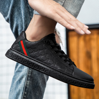 枫述全黑色工作鞋厨房防滑上班鞋防水男士休闲皮鞋透气小黑鞋厨师鞋男