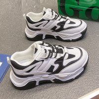 枫述杏色老爹鞋女ins潮2022春季新款厚底增高复古透气休闲运动鞋