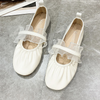 枫述单鞋女2022年春夏季新款浅口软底晚晚仙女鞋温柔平底一脚蹬豆豆鞋