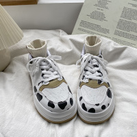 枫述奶牛纹面包小白鞋女百搭休闲韩版厚底小众学生板鞋女ins街拍潮鞋