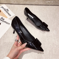 枫述法式少女高跟鞋女2022年新款夏百搭设计感小众细跟浅口尖头单鞋