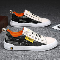 述雅男士2021新款夏季透气潮流百搭帆布鞋男青春休闲青少年低帮板鞋男