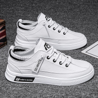 述雅小白男鞋2021夏季新款韩版潮流百搭皮鞋休闲白鞋男士板鞋透气潮鞋