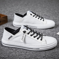 述雅一脚蹬薄底潮鞋夏季套脚小白鞋男学生透气休闲板鞋薄款懒人帆布鞋