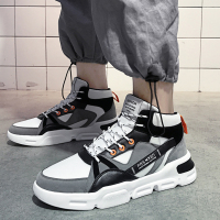 述雅男鞋2021新款夏季韩版潮流透气高帮帆布板鞋百搭男士休闲潮鞋春季