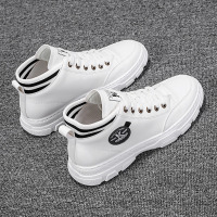 述雅冬季小白马丁靴高帮工装靴韩版靴子中帮厚底男鞋休闲短靴秋季潮鞋