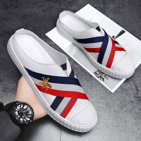 述雅2021年新款欧洲站小蜜蜂潮牌男鞋夏季百搭帆布板鞋潮鞋夏天懒人鞋