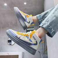 述雅高帮帆布鞋男韩版潮流百搭学生休闲板鞋春夏季中帮潮男鞋子运动鞋