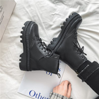 述雅男马丁靴街头男靴子8孔高帮皮鞋ins春季韩版潮流防水皮靴增高男鞋