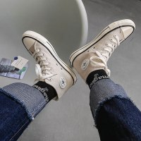 述雅帆布鞋男高帮夏季韩版潮流百搭ins港风潮牌个性鞋子情侣学生板鞋