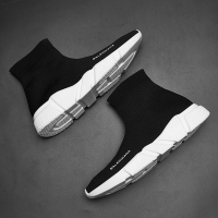 述雅夏季特大码45帆布男鞋46透气潮流百搭47网鞋男士休闲袜子高帮板鞋