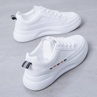述雅小白鞋女鞋2021年秋季新款厚底百搭休闲运动鞋白鞋皮面板鞋