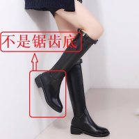 述雅长靴女过膝靴骑士靴2021新款冬季高筒靴加绒皮靴中筒马靴长筒靴子