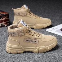 述雅男鞋冬季高帮鞋男士劳保马丁靴潮鞋工地工作鞋户外加绒保暖棉鞋男