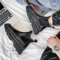 述雅切尔西靴男鞋高帮皮鞋春秋季厚底短靴男士英伦风ins马丁靴男