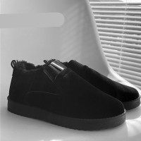 述雅冬季男鞋雪地靴加厚东北棉鞋加绒保暖靴子男士冬天套筒面包鞋