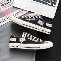 述雅帆布鞋男潮流韩版百搭休闲学生板鞋男秋季透气网红鞋子男潮鞋