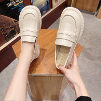 述雅女鞋英伦风2022年新款皮面秋冬豆豆鞋子冬季单鞋乐福鞋