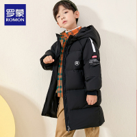 罗蒙2021男童羽绒服中长款正品新款洋气时尚中大童儿童羽绒服男冬