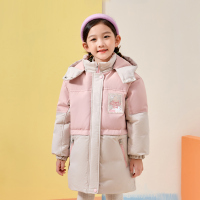 罗蒙2021新款儿童羽绒服童装中长款加厚保暖中大童女白鸭绒秋冬款