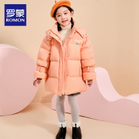 罗蒙中大女童羽绒服2021年新款儿童正品90白鸭绒洋气保暖冬装外套