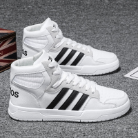 苏芈男鞋2021夏季新款透气高帮帆布板鞋百搭运动休闲小白鞋男学生潮鞋