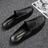 苏芈豆豆鞋男夏季休闲社会精神小伙无后跟包头半拖一脚蹬懒人开车潮鞋