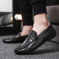 苏芈夏季豆豆鞋男2021年新款一脚蹬懒人休闲皮鞋社会精神小伙开车潮鞋