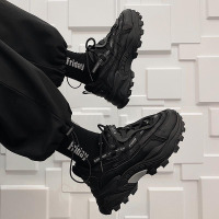 苏芈华璐琦男鞋夏秋季透气网面百搭运动学生炸街纯黑港风网红火老爹ins潮鞋