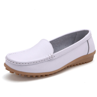 苏芈2021新款秋冬季女休闲豆豆鞋女加绒软底平底平跟护士鞋白色妈妈鞋