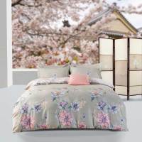 MIHUABEDTIME米花寝饰全棉斜纹印花四件套被套床单纯棉简约