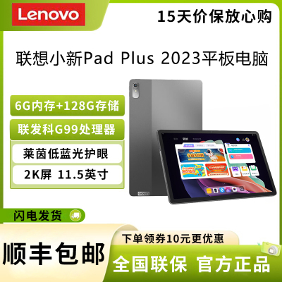 联想(Lenovo) 小新Pad plus 11.5英寸 6G+128G 2023 2k屏 120Hz WIFI 莱茵低蓝光护眼 天骄学堂 娱乐游戏轻薄学习模式 平板电脑 深空灰