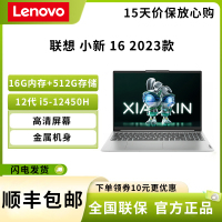 联想(Lenovo)小新16 12代 I5-12450H 16G 512G 集显 灰色 英特尔酷睿 16英寸轻薄手提笔记本电脑 日常办公 网课学习 企业采购