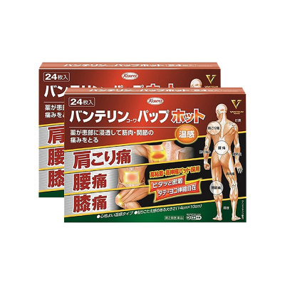 【2盒装】KOWA兴和制药温感镇痛止痛膏药贴24片肩痛腰痛膝盖关节痛
