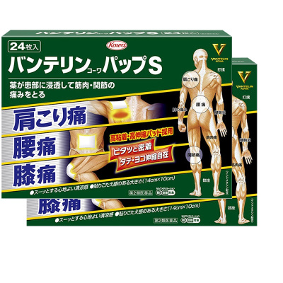 【2盒装】日本KOWA兴和制药冷感止痛镇痛贴24片 清凉感风湿肩颈腰腿疼痛