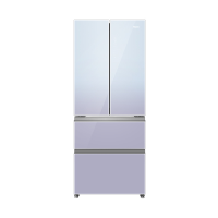 海尔(Haier)冰箱BCD-409WLHFD7DM1法式多门409升风冷无霜一级双变频母婴空间三挡变温 彩晶玻璃电冰箱