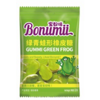 宝奴咪绿青蛙形橡皮糖125g