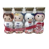 伊利QQ星揉揉小肚子膳食纤维酸奶饮品草莓猕猴桃味180ml*4
