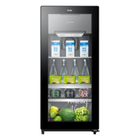 海尔(Haier) LC-121D彩晶电脑温控冰吧 121升透明玻璃办公室冰箱冷藏茶叶柜保鲜柜客厅饮料水果保鲜柜涡流均温