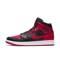 Air Jordan 1 Mid AJ1小禁穿黑红脚趾篮球鞋554724-074