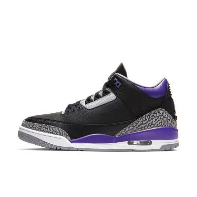 Air Jordan 3 Retro AJ3黑紫水泥爆裂纹太阳男子篮球鞋CT8532-050