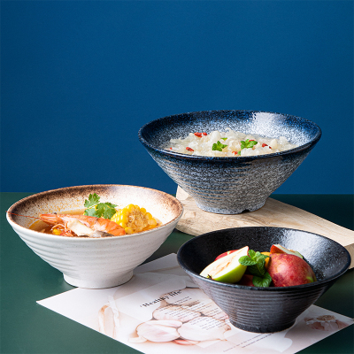 日式陶瓷碗拉面碗餐具套装吃面大碗家用面条斗笠饭碗汤碗大号创意